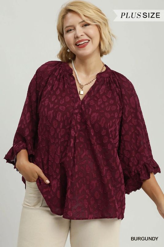 Plus Bell Sleeve Blouse