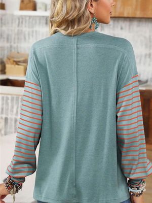 Striped Contrast L/S T-Shirt