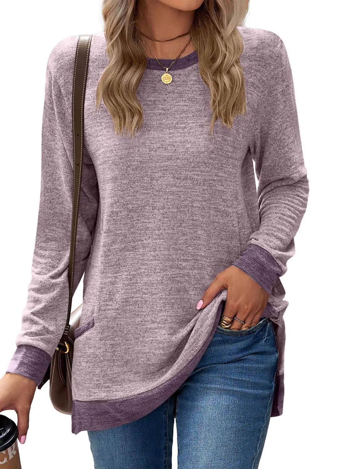 Color Blocked Pullover Top
