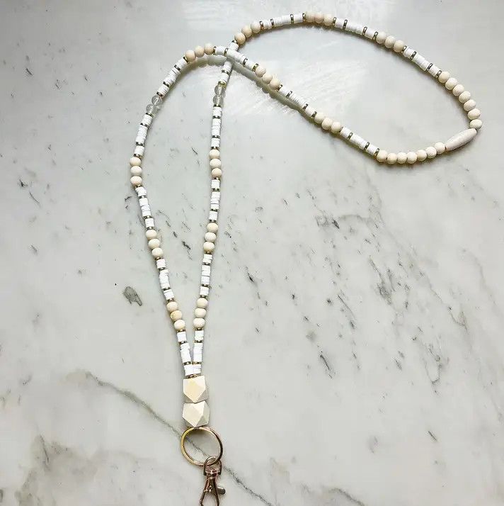 The Neutral Pallette Fully Beaded Lanyard