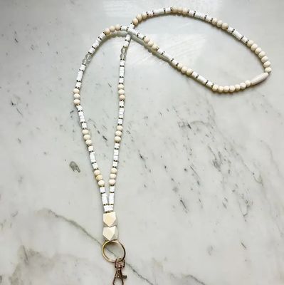 The Neutral Pallette Fully Beaded Lanyard
