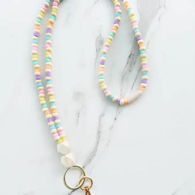 Pastel Perfection Fully Beaded Lanyard