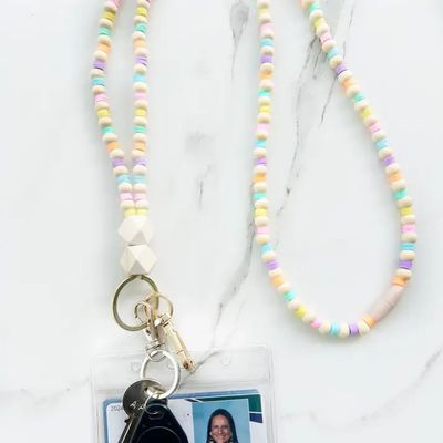 Pastel Perfection Fully Beaded Lanyard