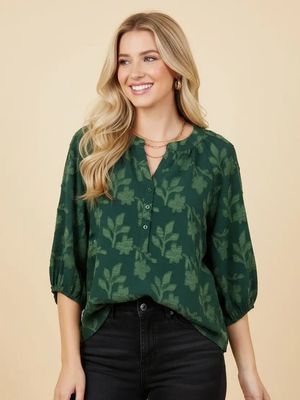 Textured Floral Blouse