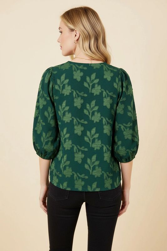Textured Floral Blouse
