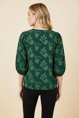 Textured Floral Blouse