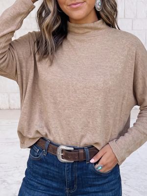 Oversized Mock Neck Blouse