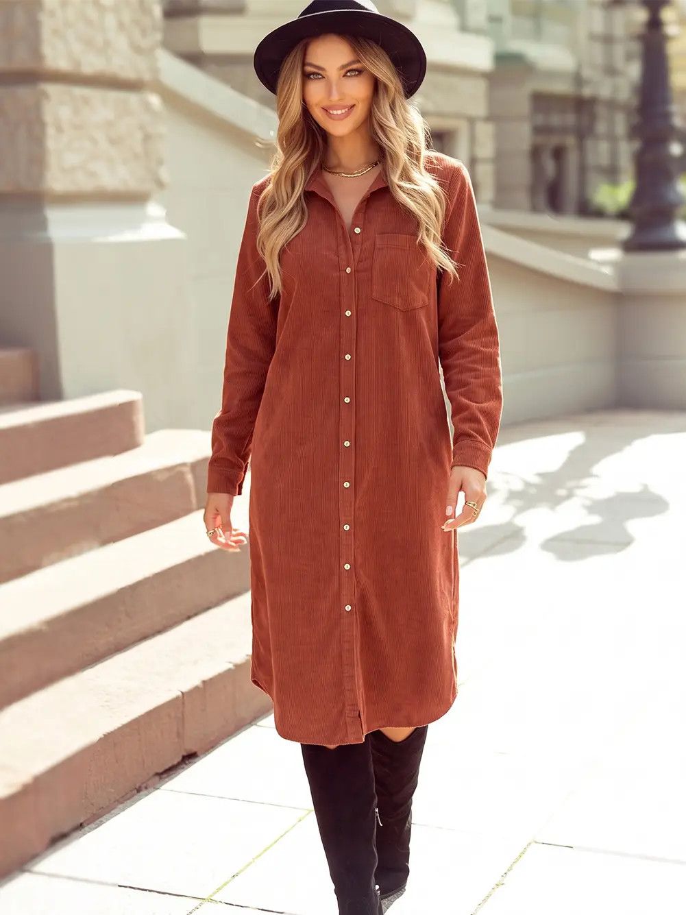 Corduroy Midi Dress