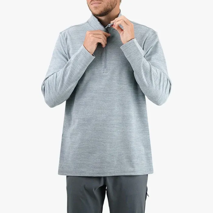 Coastal Layer 1/4 Zip, Color: Steel Heather, Size: S