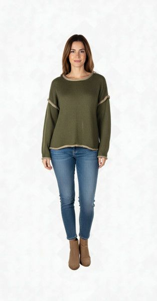 Contrast Trim Sweater