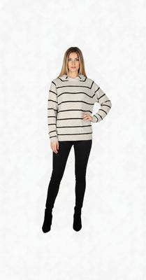 Striped Hooded Sweater Top