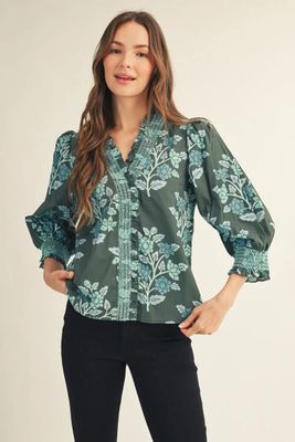 Puff Sleeve Floral Top