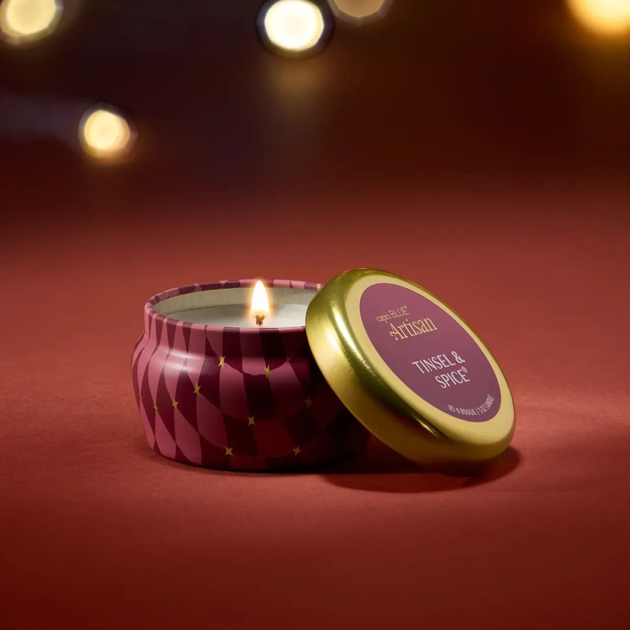 Tinsel &amp; Spice Winter Bazaar Mini Tin Candle