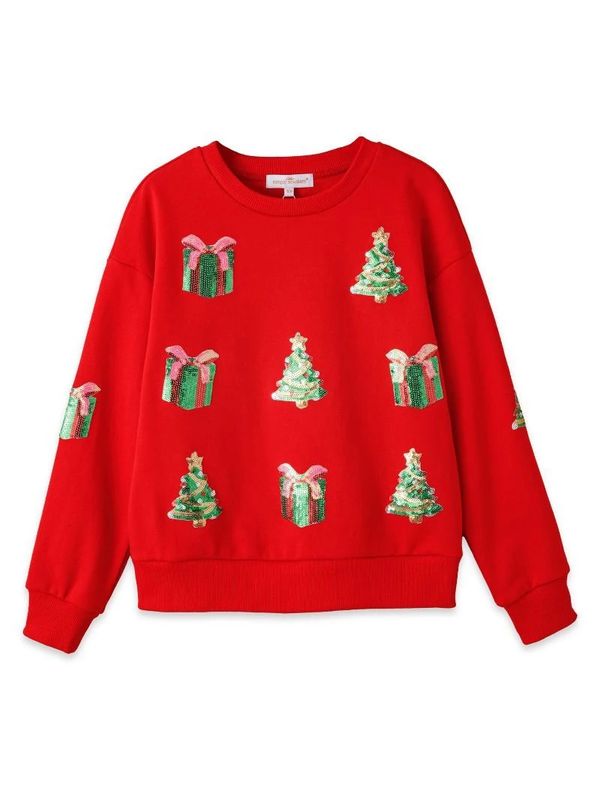 Youth Glistening Applique Crew
