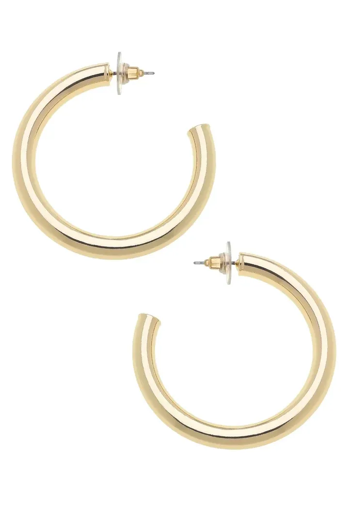 Isla Hoop Earrings in Shiny Gold