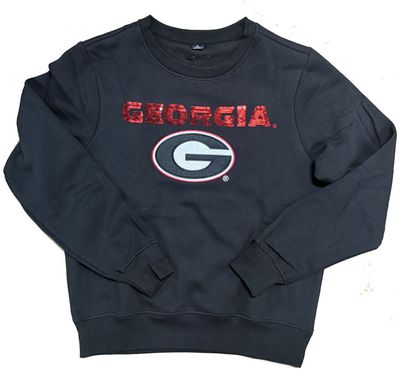 Georgia Bulldogs Sweatshirt- Ladies Black w/ Sequin