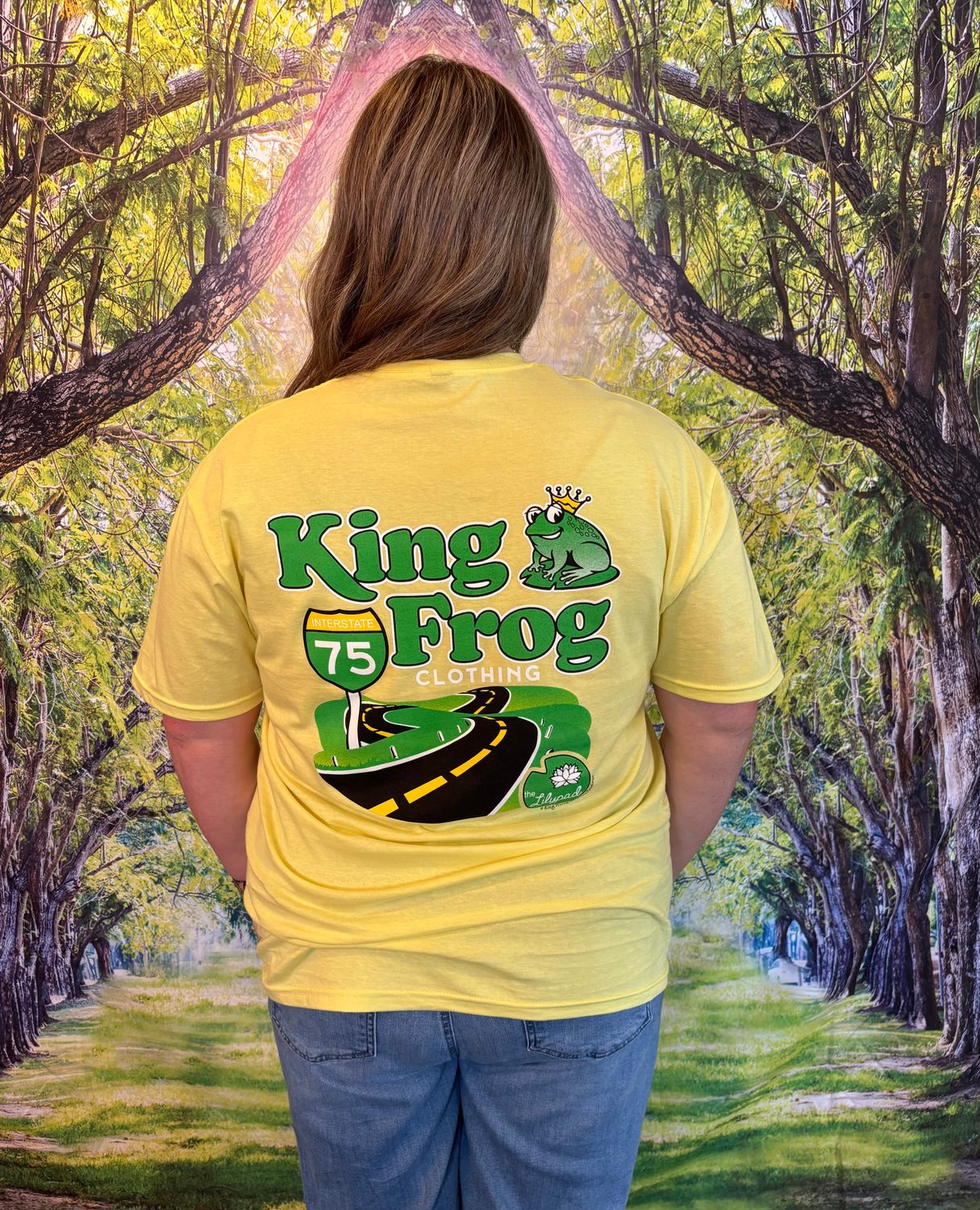 King Frog Short Sleeve T-shirt, Color: Cornsilk, Size: S