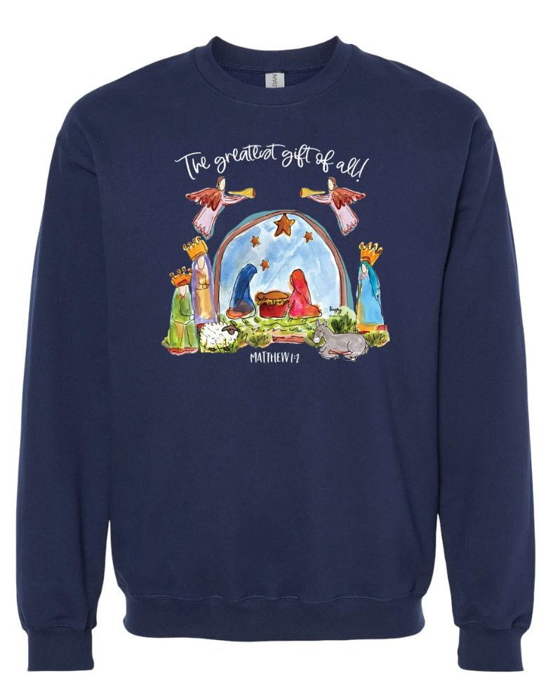 The Greatest Gift Sweatshirt-Navy