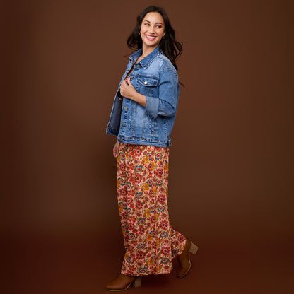 Sadi Distressed Button Up Denim Jacket