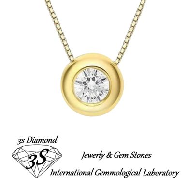 Ciondolo punto luce in oro 18k  con diamante naturale 1,00 ct