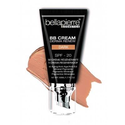 BellaPierre |  BB Cream Derma Renew | SPF 20 | 50 ML | Anti-Aging foundation | Minerale Make-Up | Dark