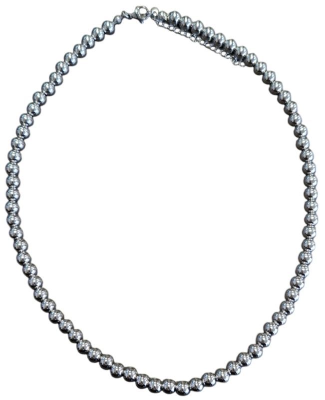 Zilvere ketting met bolletjes 6mm