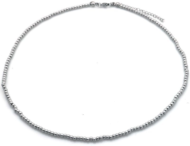 Zilvere ketting met bolletjes 3mm