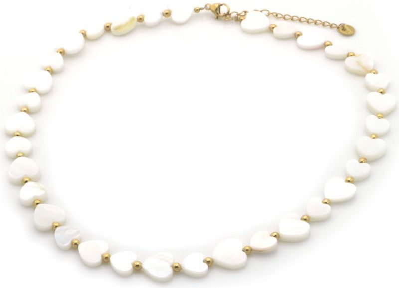 witte hartjes ketting