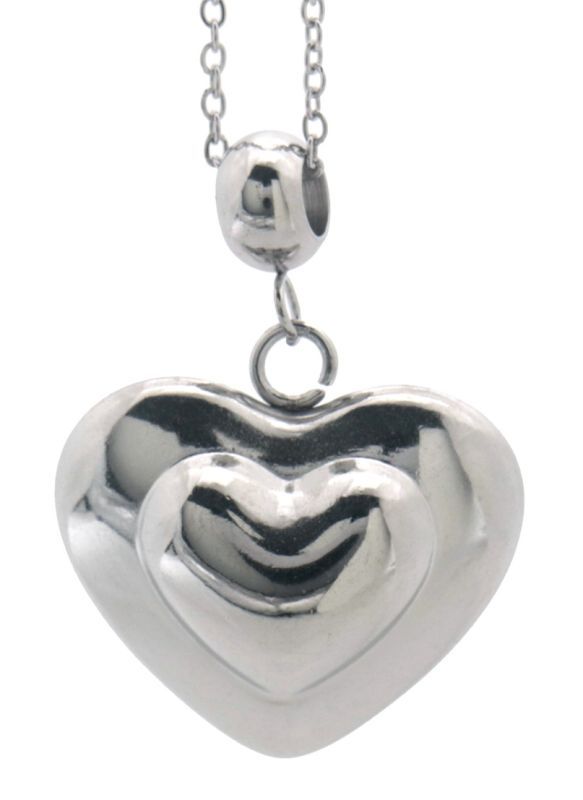 zilver hartjes ketting