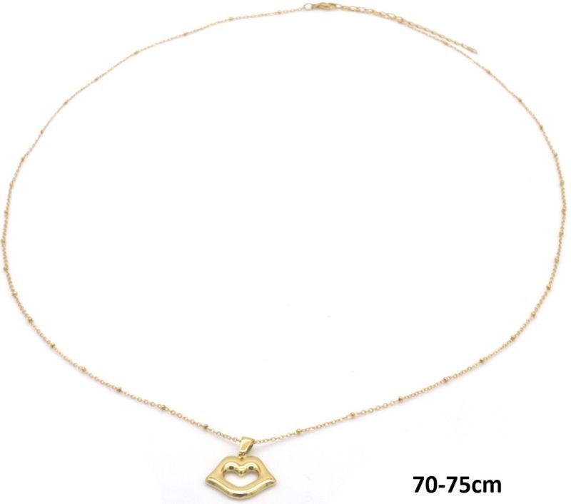Lange rvs ketting met lipjes