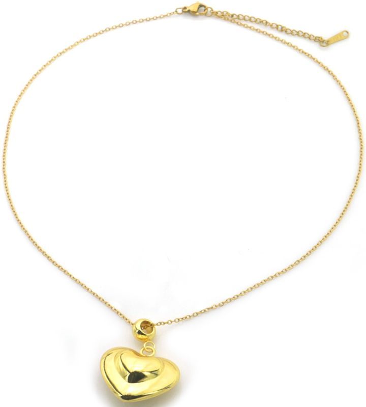 Steel Necklace 2.5cm Heart 40 - 45cm&quot;