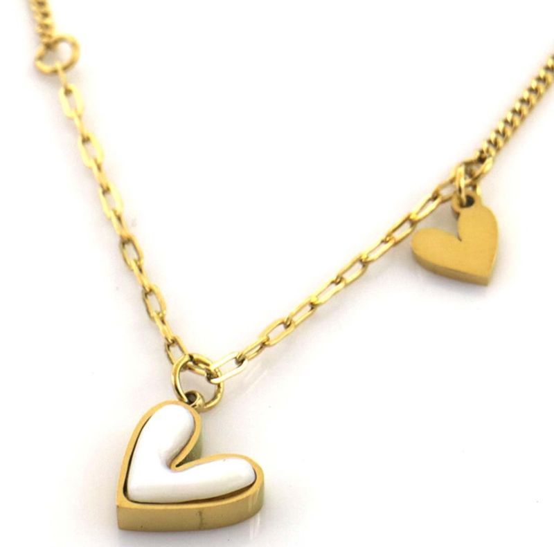 S. Steel Necklace 6mm Heart MOP 40-45cm