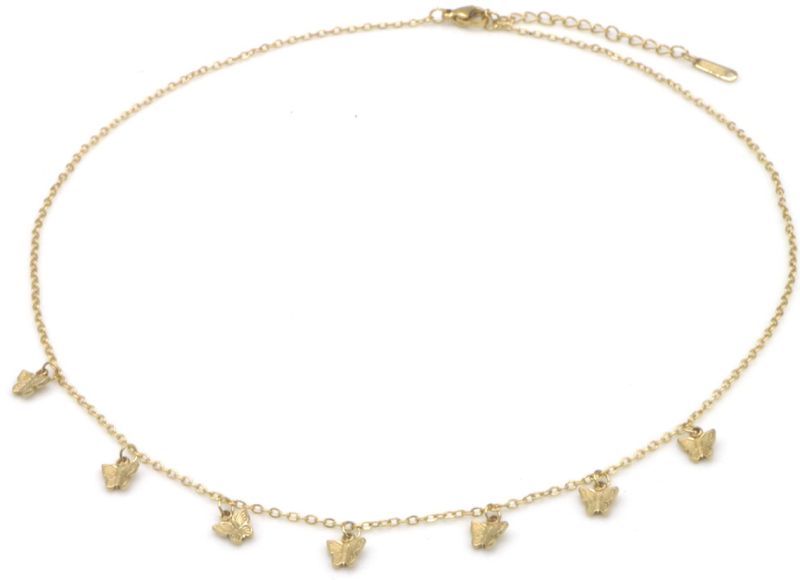 S. Steel Necklace Butterflies 40-45cm&quot;