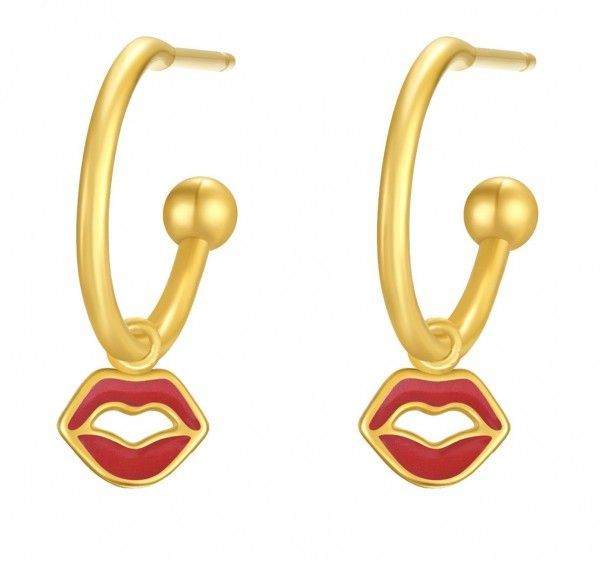 S. Steel Earrings Kiss 1.2x2cm