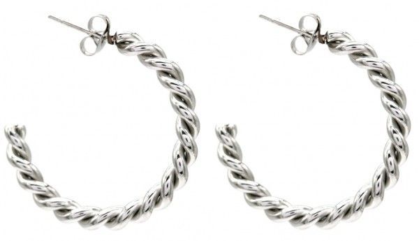 Steel Earrings Twisted 2.5cm