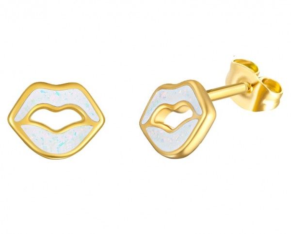 Steel Ear Studs Kiss 8mm