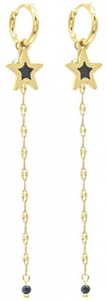 S. Steel Earrings 9cm Black