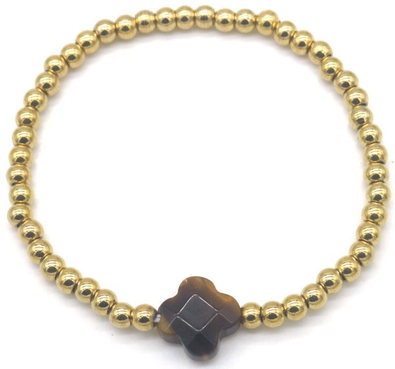 S. Steel Bracelet Clover