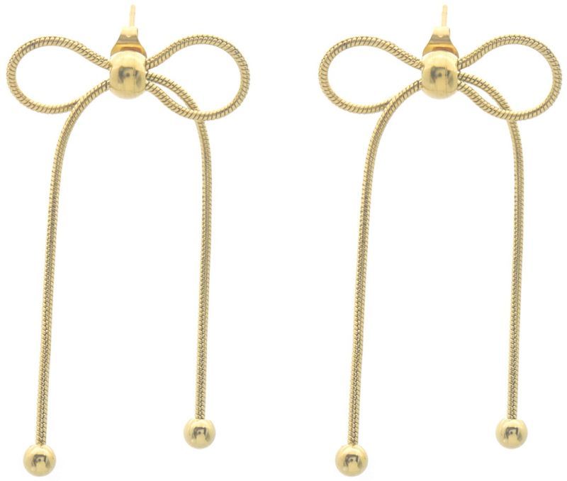 Steel Earrings Bow 5.5cm