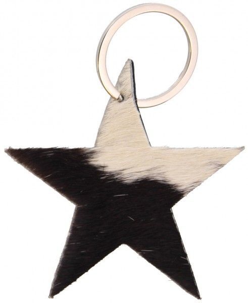 Leather Cowhide Keychain Star Mixed Colors 8cm