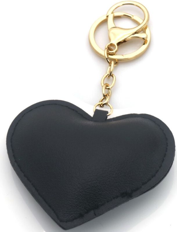 Keychain PU Heart 7.5cm black