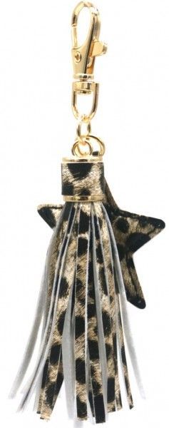 Keychain Tassel Star 8cm Leopard