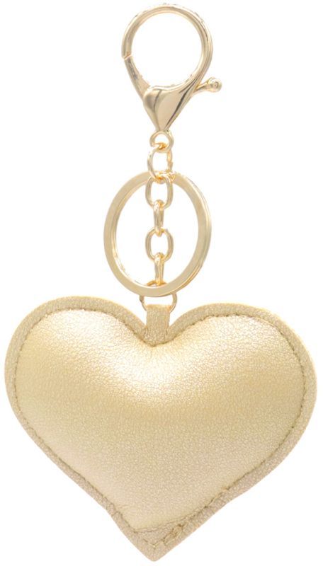 Keychain PU Heart 7.5cm Gold
