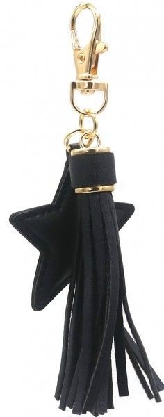 Keychain Tassel Star 8cm Black