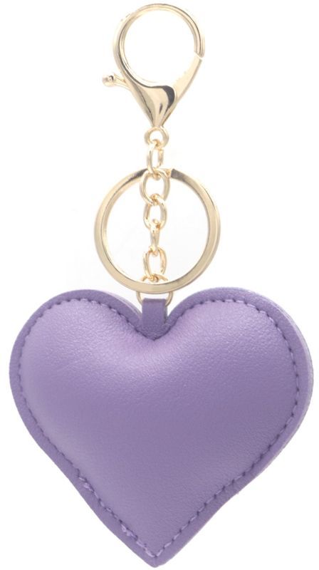 Keychain PU Heart 7.5cm Purple