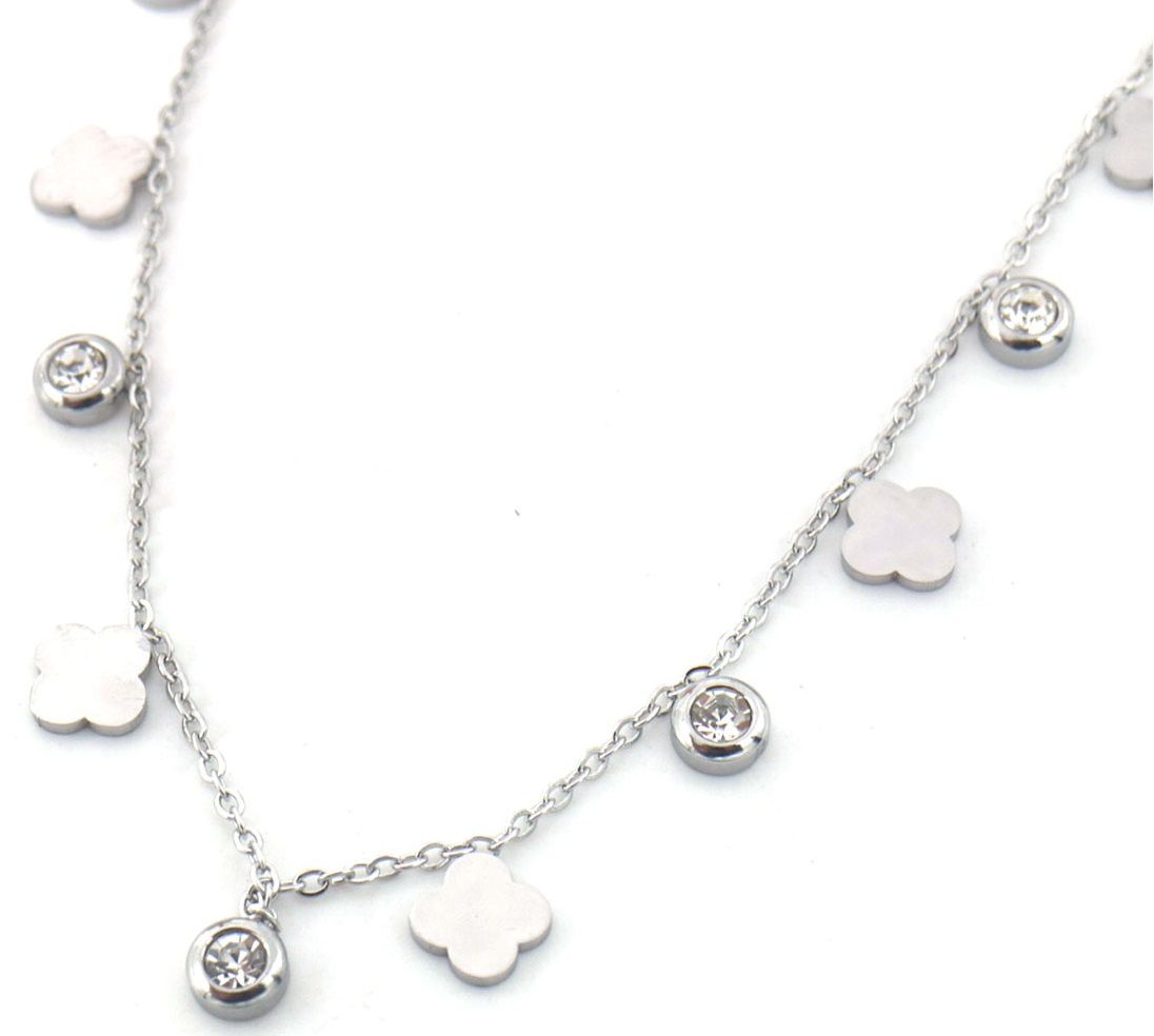 S. Steel Necklace Clovers&quot;