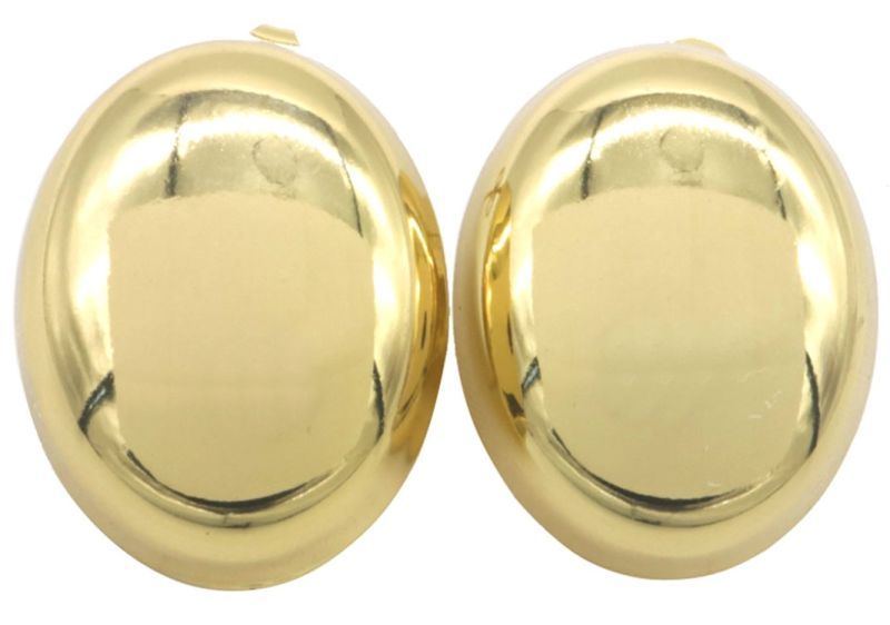 S. Steel Earrings Oval 3x2.5cm