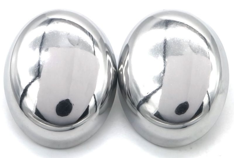S. Steel Earrings Oval 3x2.5cm