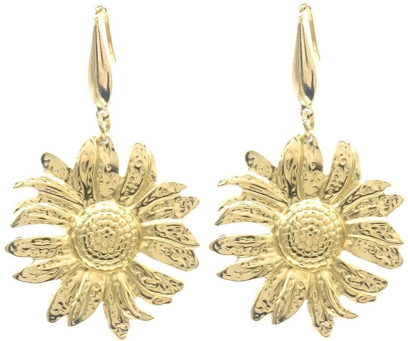 Steel Earrings Flower 5.5x3.5cm