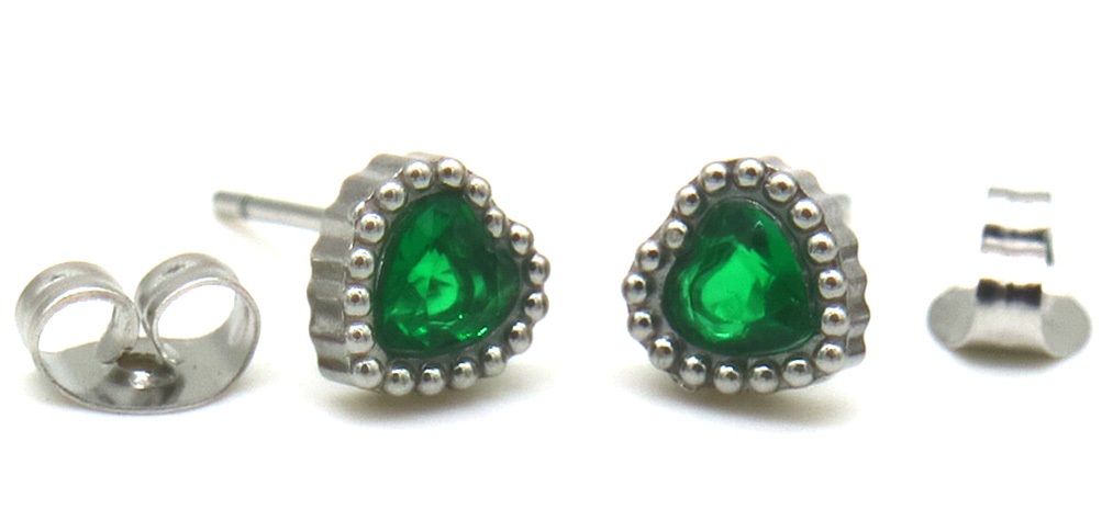 S. Steel Studs 8mm Heart